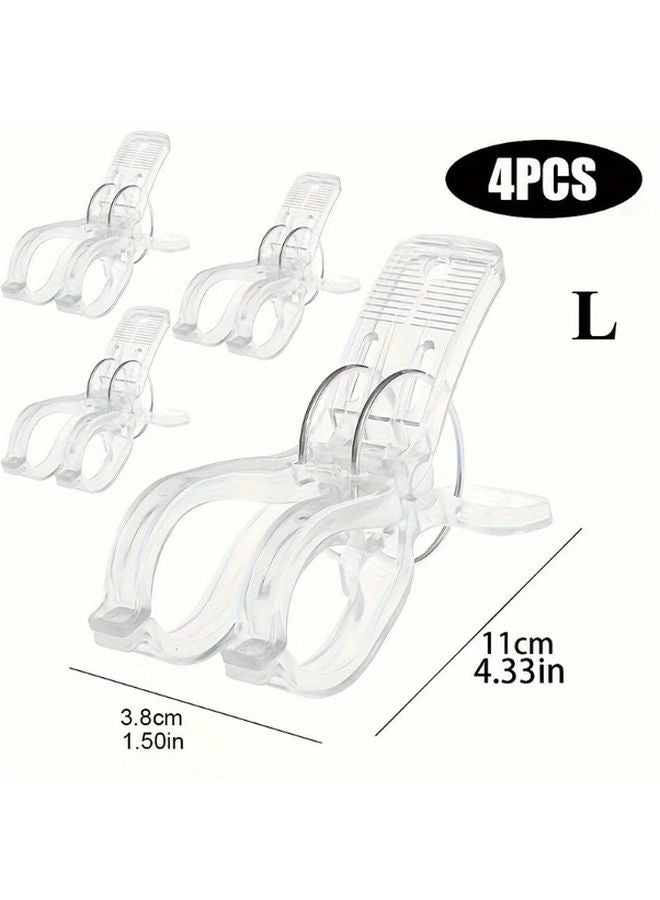 4pcs Windproof Transparent Plastic Clothespins Strong Grip Laundry Pegs For Towels Clothes - Image 4