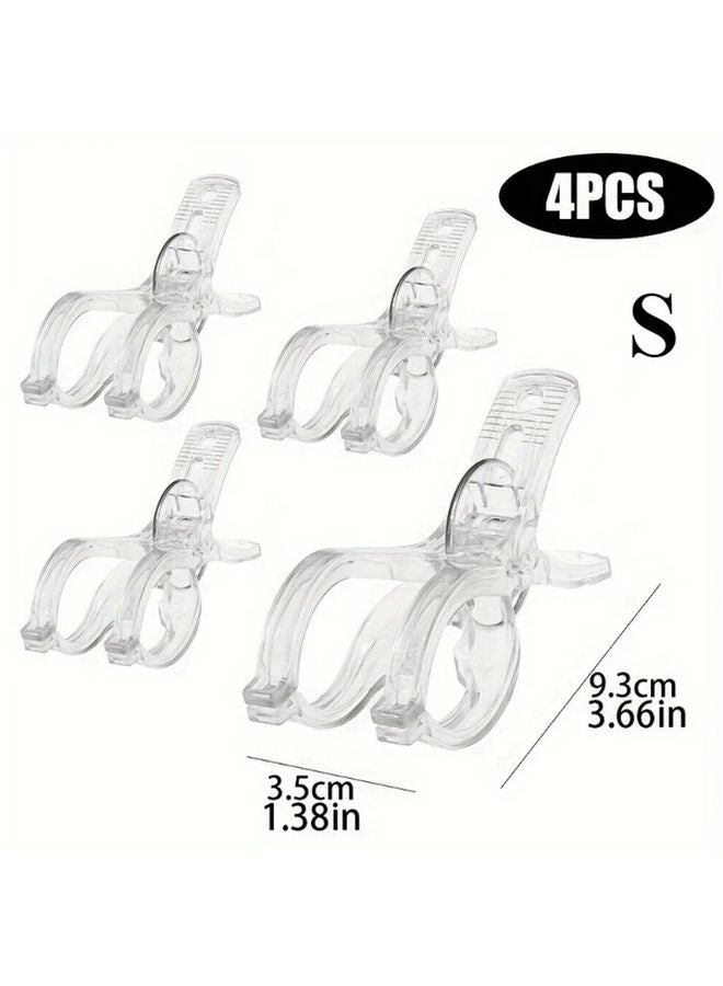 4pcs Windproof Transparent Plastic Clothespins Strong Grip Laundry Pegs For Towels Clothes - Image 3