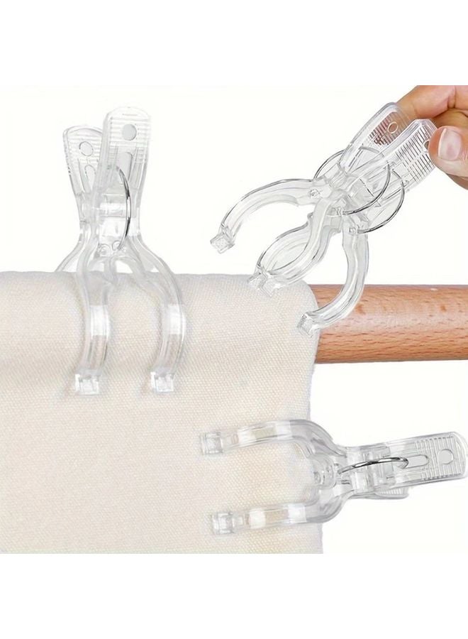 4pcs Windproof Transparent Plastic Clothespins Strong Grip Laundry Pegs For Towels Clothes - Image 2