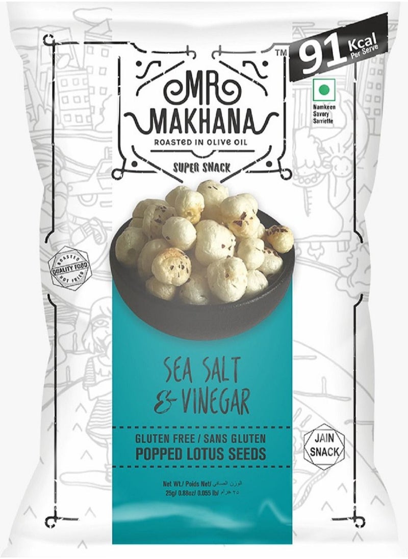 Mr Makhana Sea Salt Vinegar Popped Lotus Seeds 25g  - Image 1