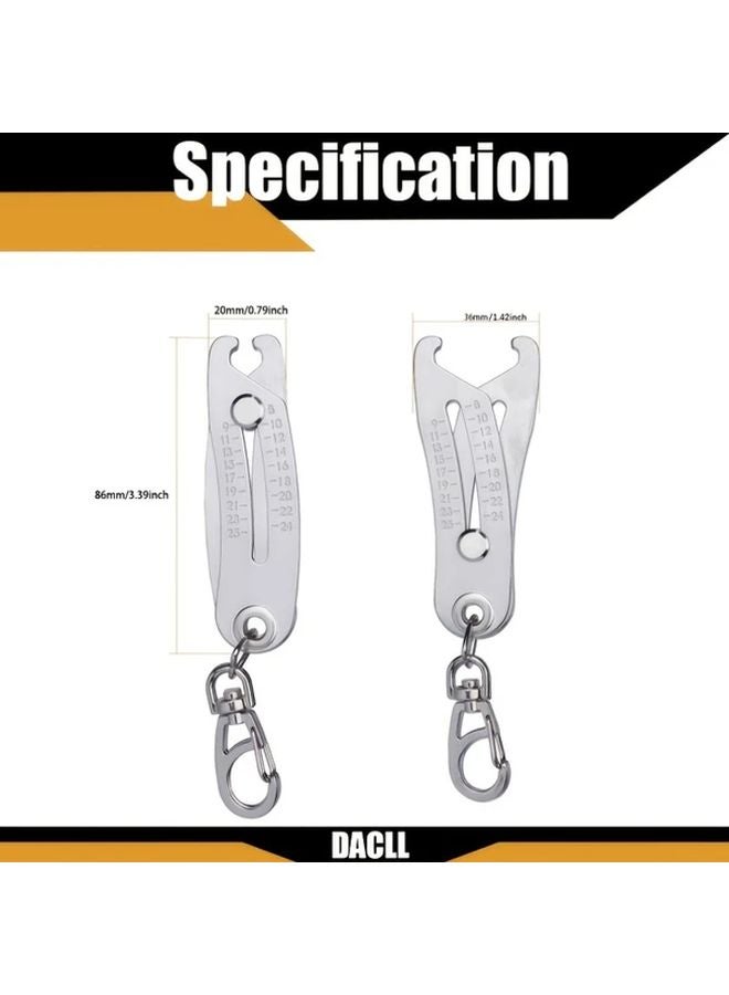 Portable Precision Thread Size Checker Dual Scale Inch Metric Bolt Gauge Keychain Tool - Image 3