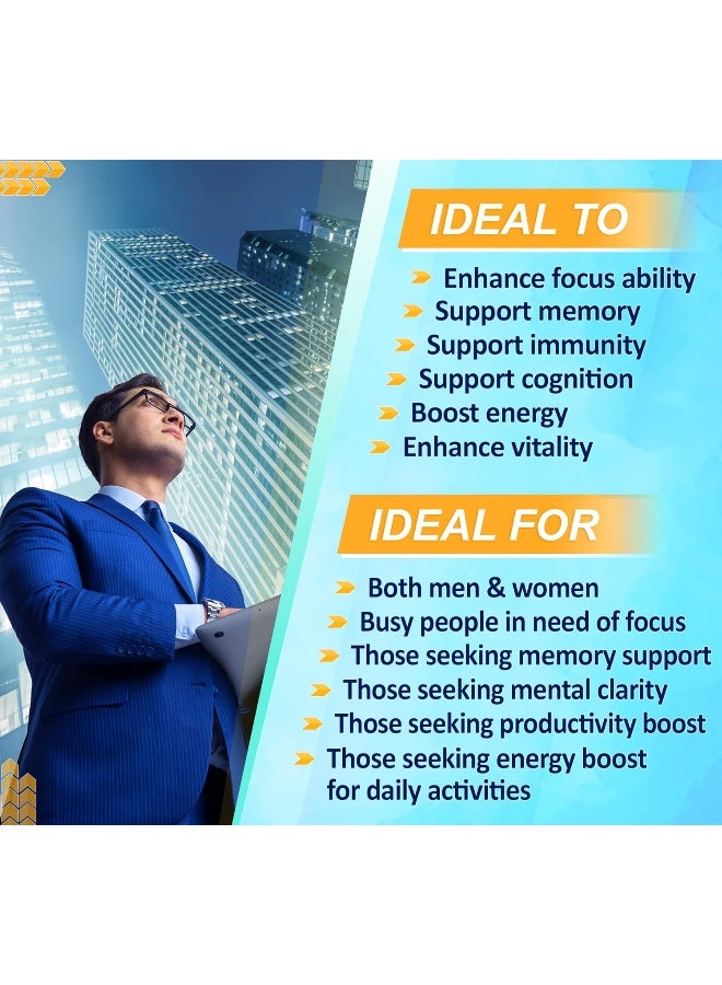 VEGATOT 10 in 1 High Strength Mushroom Supplement 9,700MG - Lions Mane, Cordyceps, Reishi - Brain Supplements for Memory and Focus ** 3-Month Supply - Image 4