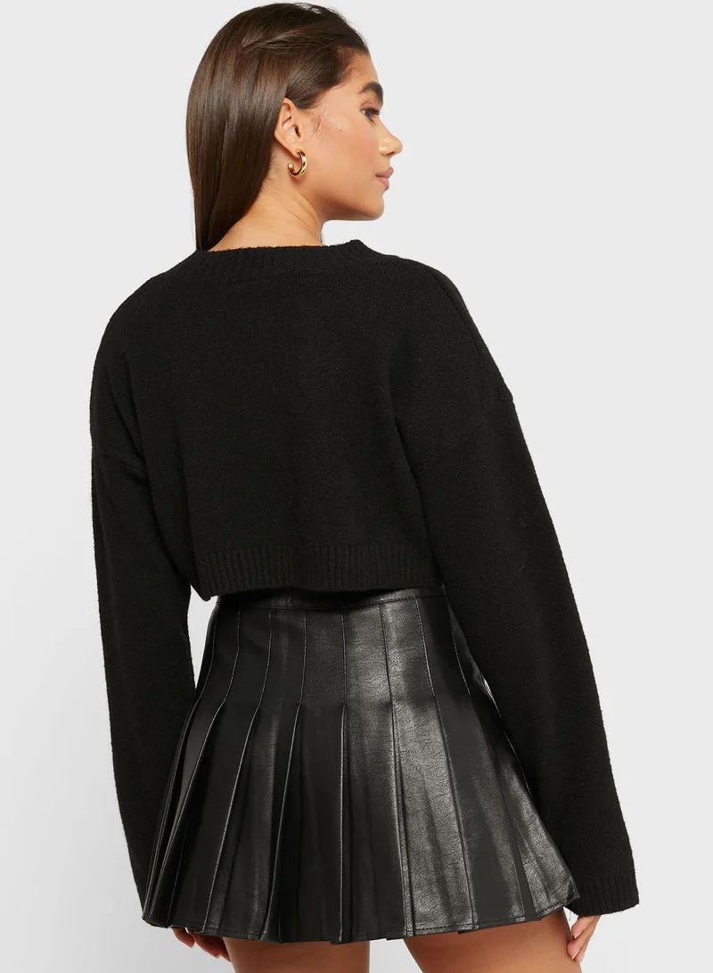 MONKI Knitted Ribbed Cardigan