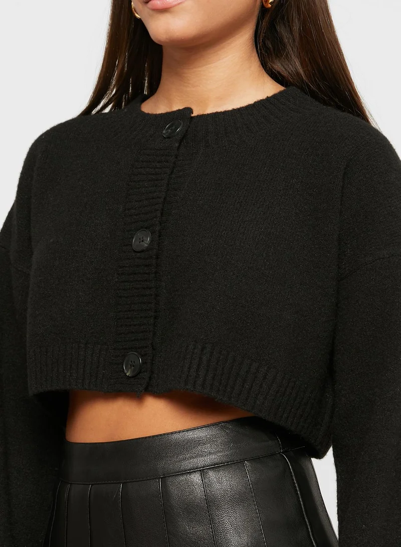 MONKI Knitted Ribbed Cardigan