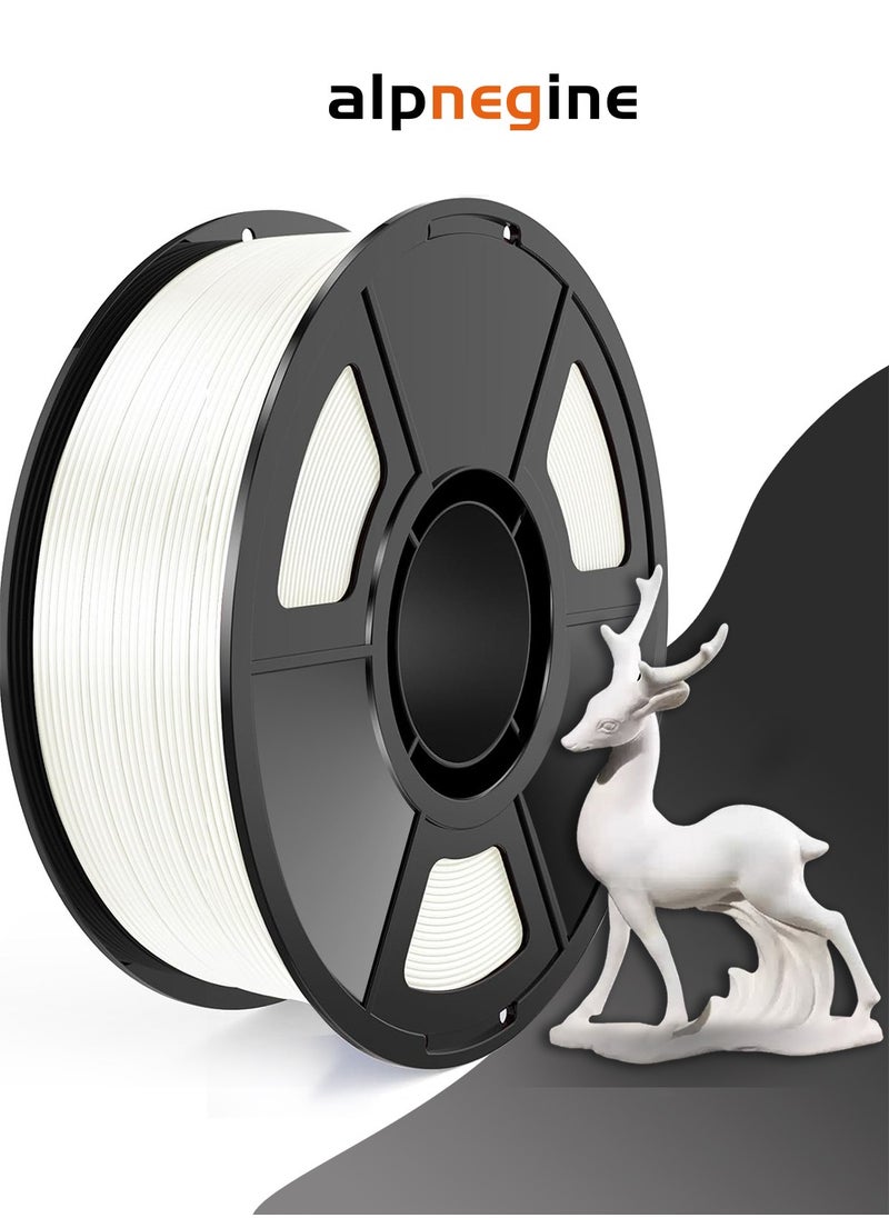 ALPNEGINE Matte PLA Filament White 1.75mm 1KG , 3D Printer Material with Spool Vacuum Pack, Dimensional Accuracy +/- 0.02mm, 340m Length , Fit for Most FDM 3D Printers  - Image 1