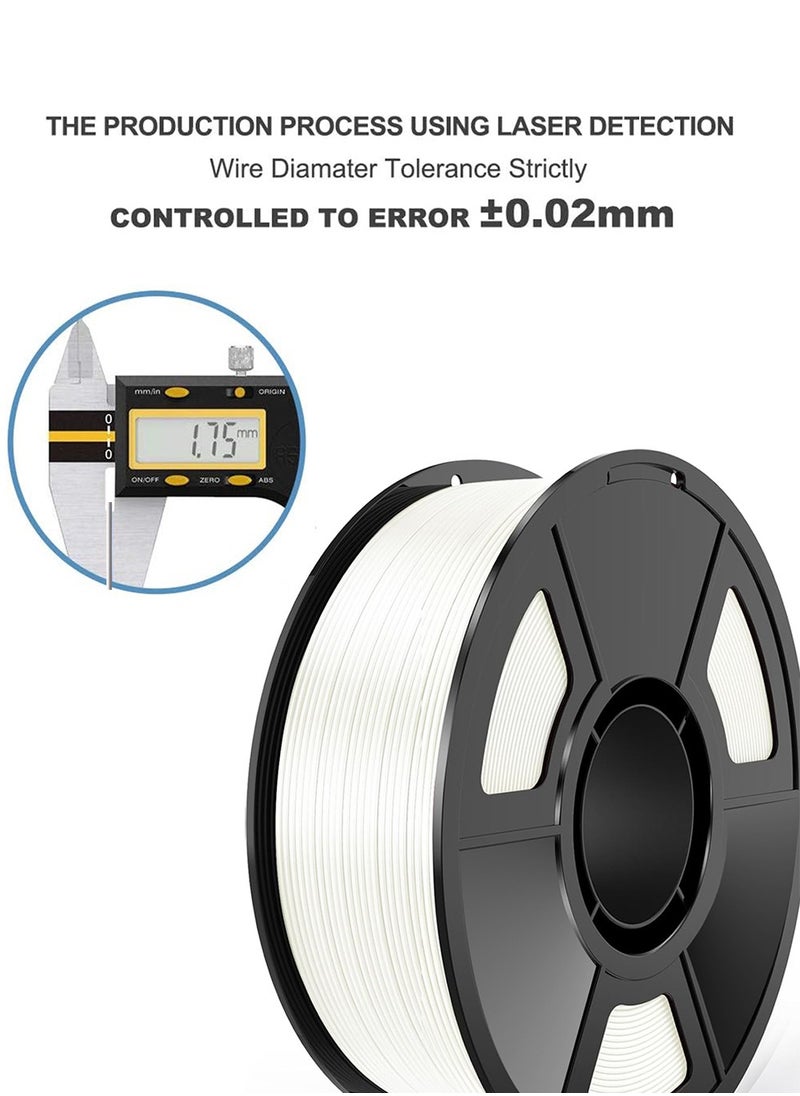 ALPNEGINE Matte PLA Filament White 1.75mm 1KG , 3D Printer Material with Spool Vacuum Pack, Dimensional Accuracy +/- 0.02mm, 340m Length , Fit for Most FDM 3D Printers  - Image 4