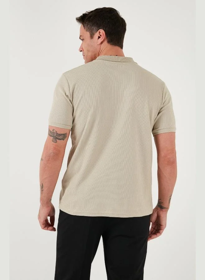 Buratti  Buratti Cotton Regular Fit Zippered Polo Collar T Shirt Men's Polo Collar T-Shirt 5902738 for Men | Best Price UAE