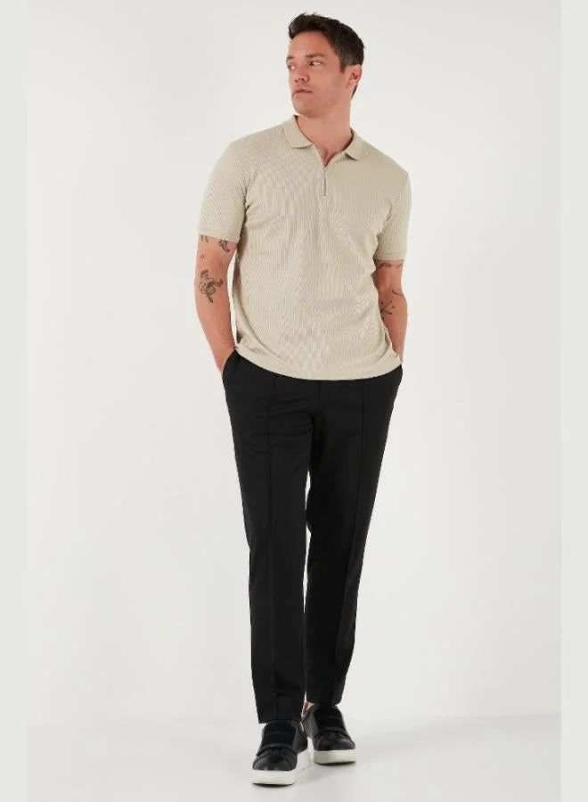 Buratti  Buratti Cotton Regular Fit Zippered Polo Collar T Shirt Men's Polo Collar T-Shirt 5902738 for Men | Best Price UAE