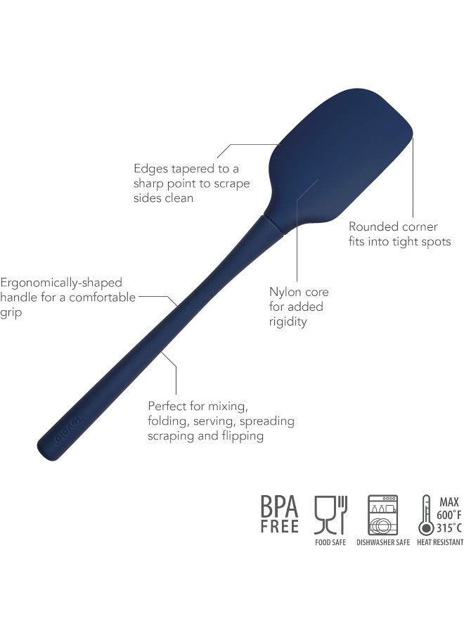 Tovolo FlexCore All Silicone Spatula, Tapered Silicone Edge for Scraping, Ergonomic Handle, HeatResistant Rubber Spatula, BPAFree  Dishwasher Safe Baking Tool  Kitchen Utensil, Deep Indigo - Image 4