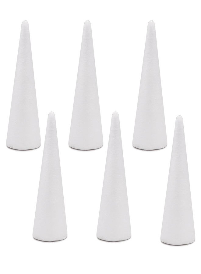 Crafare 6 Pack Foam Tree Cones Polystyrene Cone 2.75x7.87Inch for Christmas Tree Project Making Wedding Table Centerpiece Arts Crafts Supplies and Floral Arrangement - Image 1
