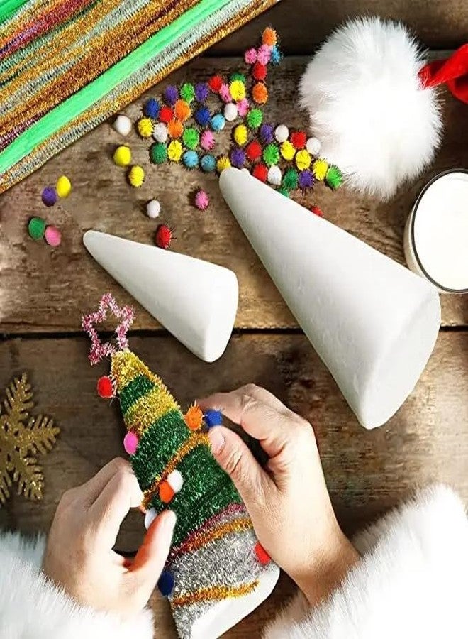 Crafare 6 Pack Foam Tree Cones Polystyrene Cone 2.75x7.87Inch for Christmas Tree Project Making Wedding Table Centerpiece Arts Crafts Supplies and Floral Arrangement - Image 4