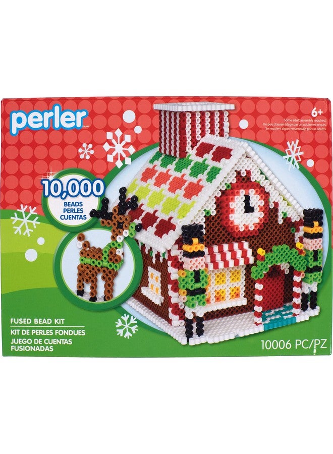 Perler Santa's Toy Shop 3D Christmas Fuse Bead Kit for Kids and Families, Multicolor 10006 Piece, Small - Image 1