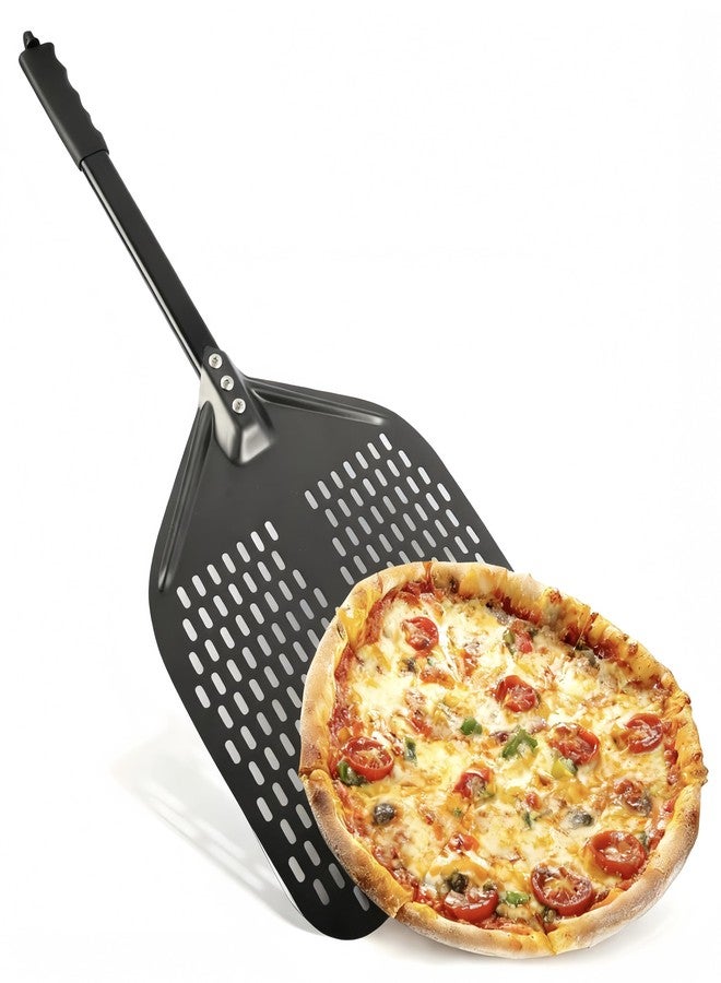 YALONG Pizza Peel 12 Inch - Lightweight Aluminum Pizza Paddle, Perforated Non-Stick Pizza Peels with Detachable Handle, Essential Pizza Oven Accessories for Easy Baking - Image 1
