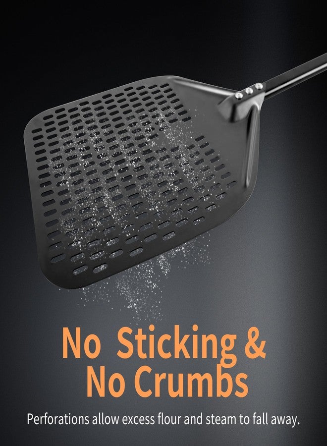 YALONG Pizza Peel 12 Inch - Lightweight Aluminum Pizza Paddle, Perforated Non-Stick Pizza Peels with Detachable Handle, Essential Pizza Oven Accessories for Easy Baking - Image 5