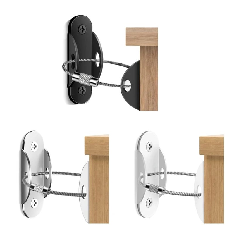 Furniture Anti Tip Anchors Kits 40 Sets Black Metal Straps Proofing 40pcs - Image 3