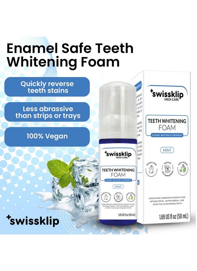 Swissklip Swissklip Teeth Whitening Foam | Mint Flavor Whitening Toothpaste | Teeth Whitener I Professional Teeth Whitening Kit | 100% Vegan - Made in USA - 1.69 oz - Pack 1  - Image 4