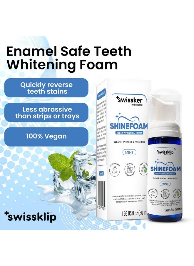 Swissklip Swissklip Teeth Whitening Foam | Mint Flavor Whitening Toothpaste | Teeth Whitener I Professional Teeth Whitening Kit | 100% Vegan - Made in USA - 1.69 oz - Pack 1  - Image 3