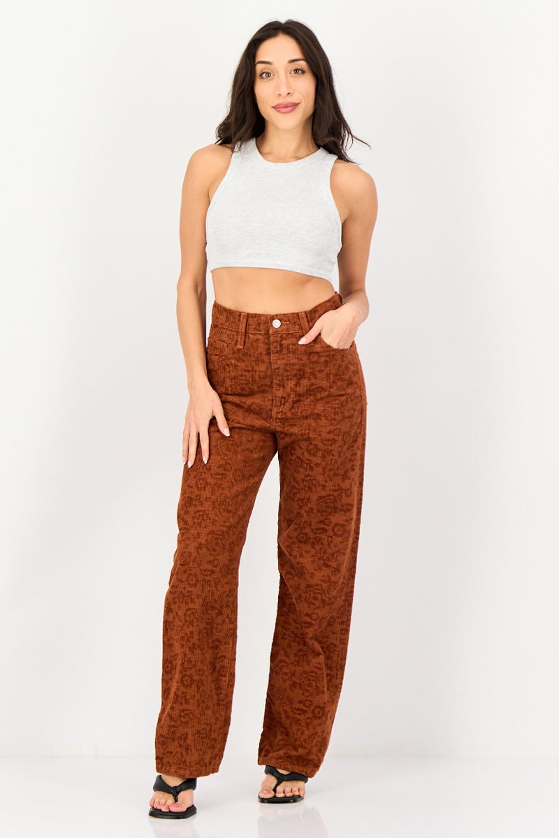 Levi's Women Straight Fit Textured Non Strecthable Jeans, Brown - Image 4