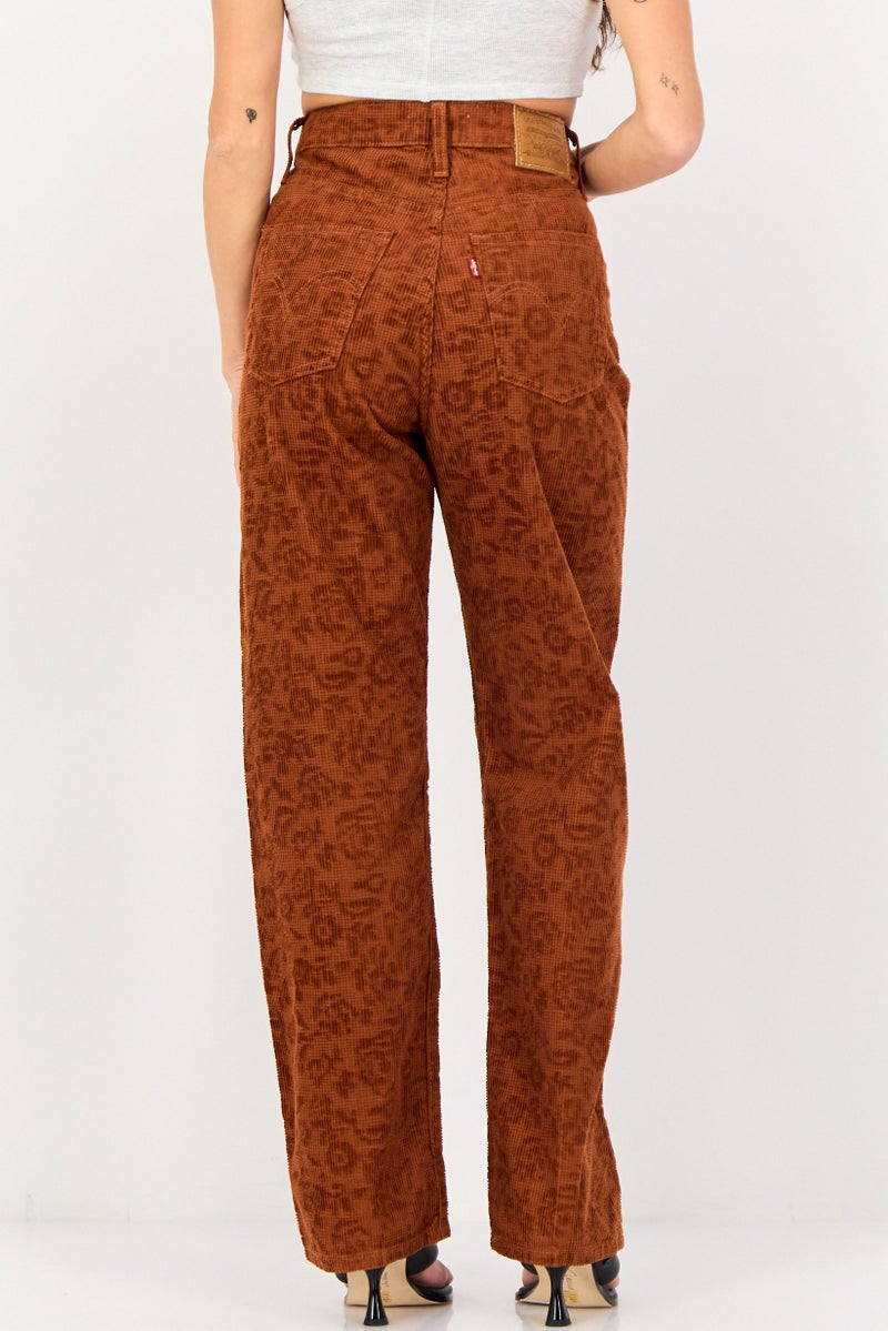 Levi's Women Straight Fit Textured Non Strecthable Jeans, Brown - Image 3