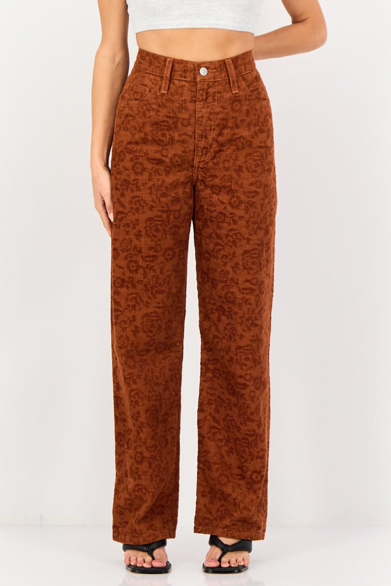 Levi's Women Straight Fit Textured Non Strecthable Jeans, Brown - Image 1