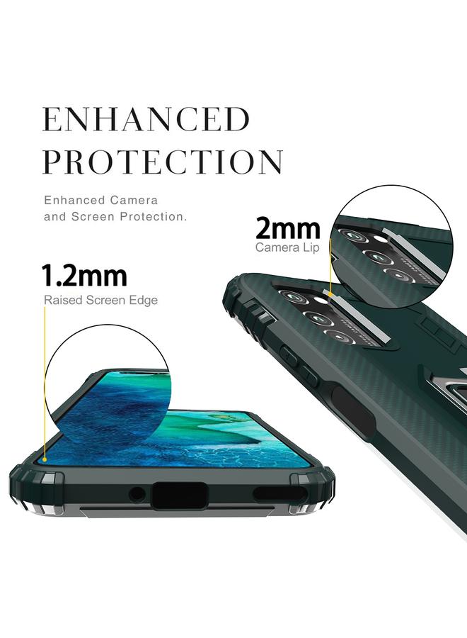 Zaboon Case For Huawei Honor X10 Carbon Fiber Protective Case with 360 Degree Rotating Ring Holder - Image 3
