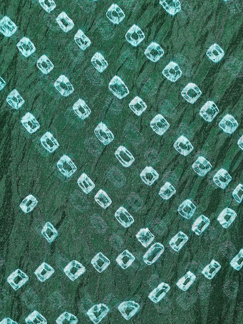 globus Globus Women Green Bandhani Print Silk Gotta Patti Border Festive Dupatta