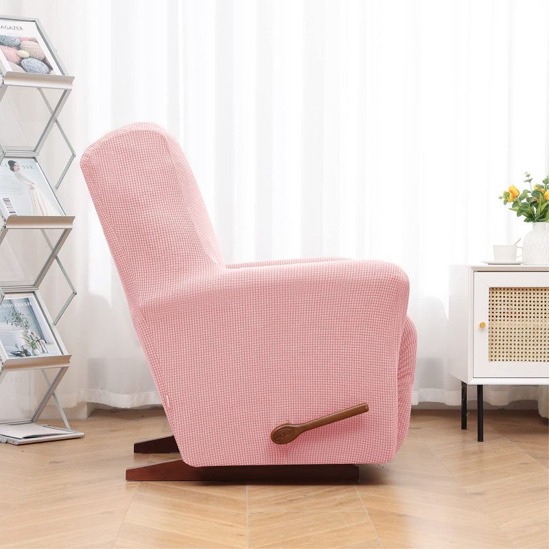 KEKUOU Recliner Chair Covers Lazy Boy Recliner Covers Stretch Couch Cover Slipcovers 1 Piece Furniture Protector with Elastic Bottom for Dog,Kids.(Recliner, Dusty Pink) - Image 3