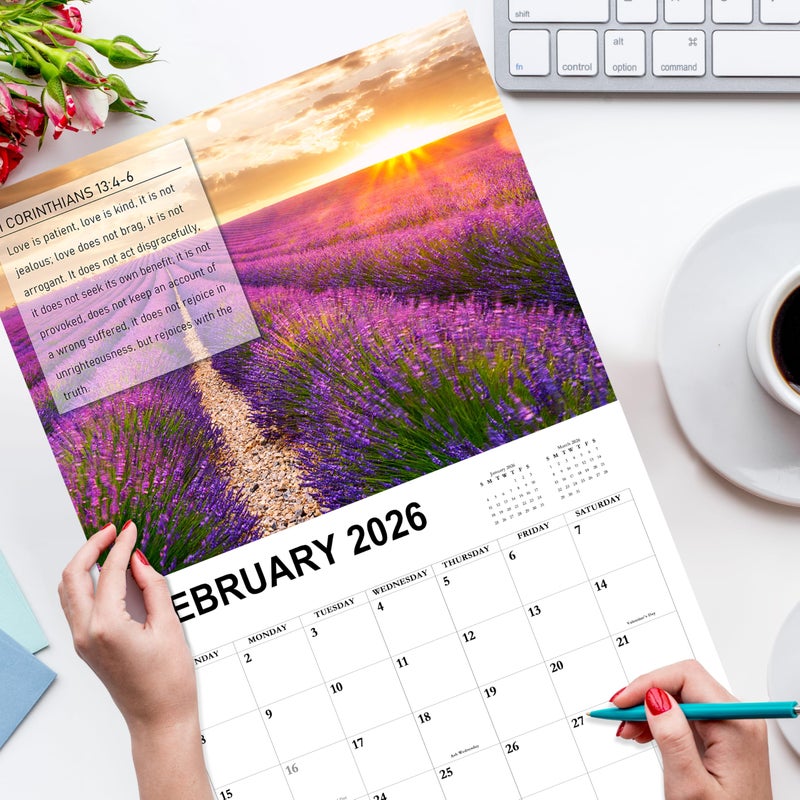 Chambom 2026 Calendar - 12 Month Wall Calendar 2026 JAN 2026 - DEC 2026, Wall Calendar Large Blocks, 2026 Calendar Wall for Office School Home Organizing & Planning, 11" x 17"(open) - Image 2
