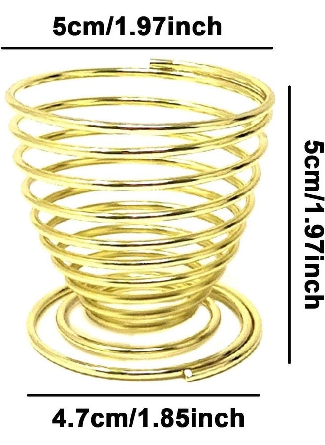 Oasisgalore 4PCS Stainless Steel Spring Wire Tray Egg Cups Holder Serving Cup Egg Tray for Egg (gold)  - Image 2