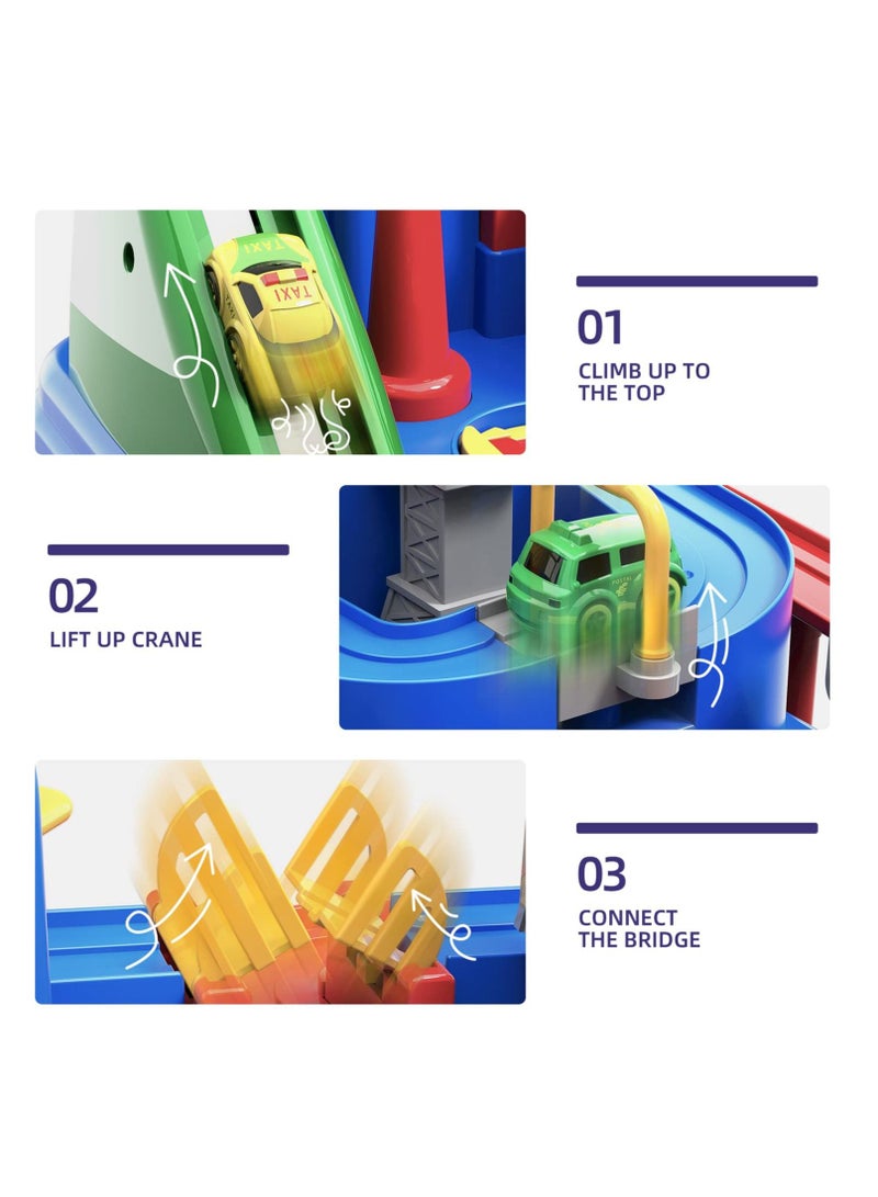 Car Adventure Toy City Rescue Preschool Educational Rail Car Parent-Child Interactive Racing Kids Toy Puzzle Car Track Parking Playsets for 3 4 5 6 7 8 Year Old Boys Girls  - Image 3