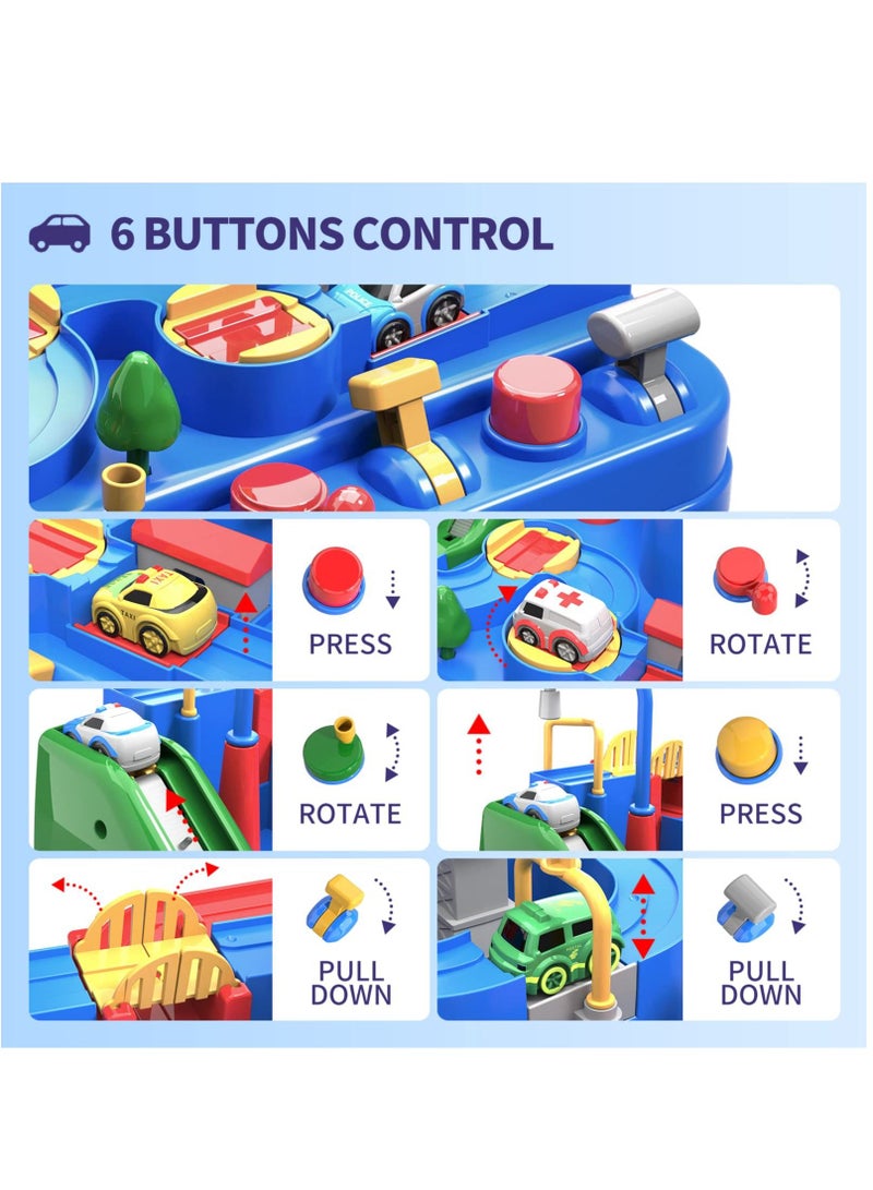 Car Adventure Toy City Rescue Preschool Educational Rail Car Parent-Child Interactive Racing Kids Toy Puzzle Car Track Parking Playsets for 3 4 5 6 7 8 Year Old Boys Girls  - Image 4