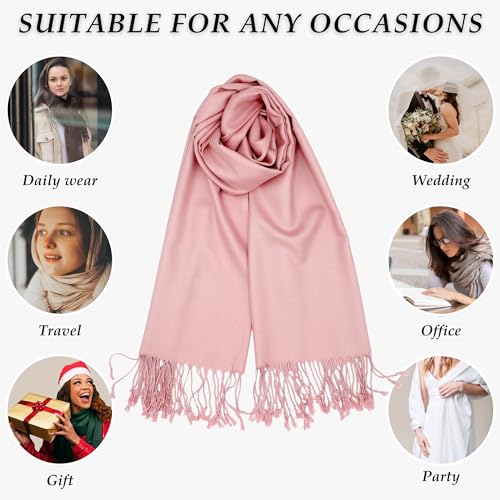 Achillea Soft Silky Pashmina Scarf for Women – Shawl Wrap for Evening Dresses, Bridesmaids, Weddings & Everyday Wear (Light Lavender) - Image 5