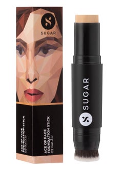 SUGAR Cosmetics - Ace Of Face - Foundation Stick - 20 Galão (Light Medium Foundation with Golden Undertone) - Waterproof, Full Coverage Foundation for Women with Inbuilt Brush