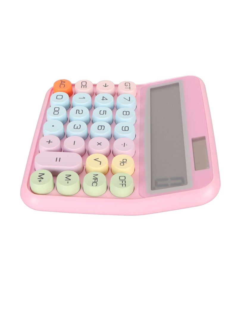 Velaurs 12 Digit Colorful Calculator Mechanical Keyboard Calculator Electronic Desktop Calculator for Home School Office Roseate  - Image 3