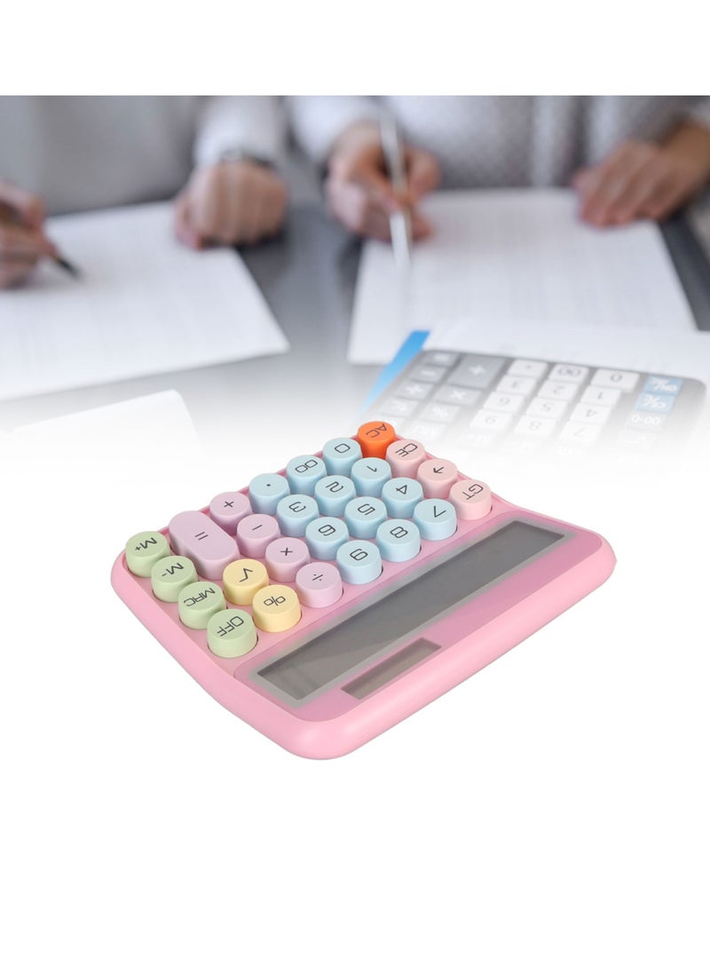 Velaurs 12 Digit Colorful Calculator Mechanical Keyboard Calculator Electronic Desktop Calculator for Home School Office Roseate  - Image 5