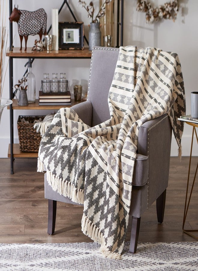 DII California Casual, Colby Southwest Woven Throw, Black & Gray, 50x60 - Image 5