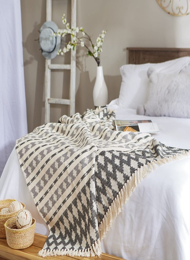 DII California Casual, Colby Southwest Woven Throw, Black & Gray, 50x60 - Image 4