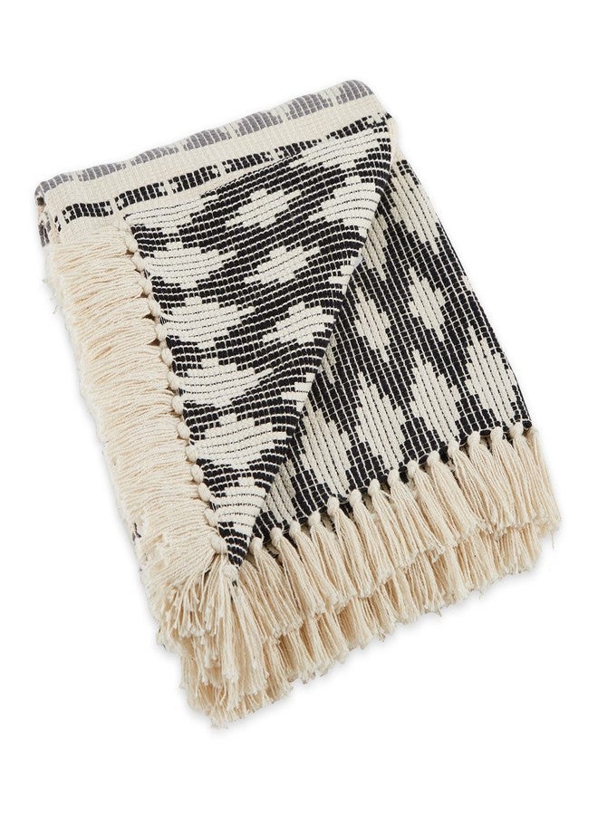 DII California Casual, Colby Southwest Woven Throw, Black & Gray, 50x60 - Image 1