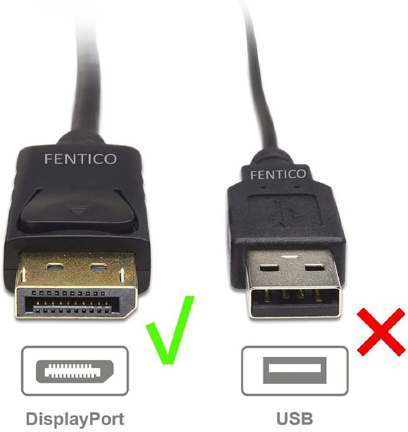 FENTICO DisplayPort to HDMI Adapter, Unidirectional DP to HDMI Adapter Converter Cable Support 1080P 3D for DisplayPort Enabled PC/Desktops/Laptops to Connect to Displays - Image 2
