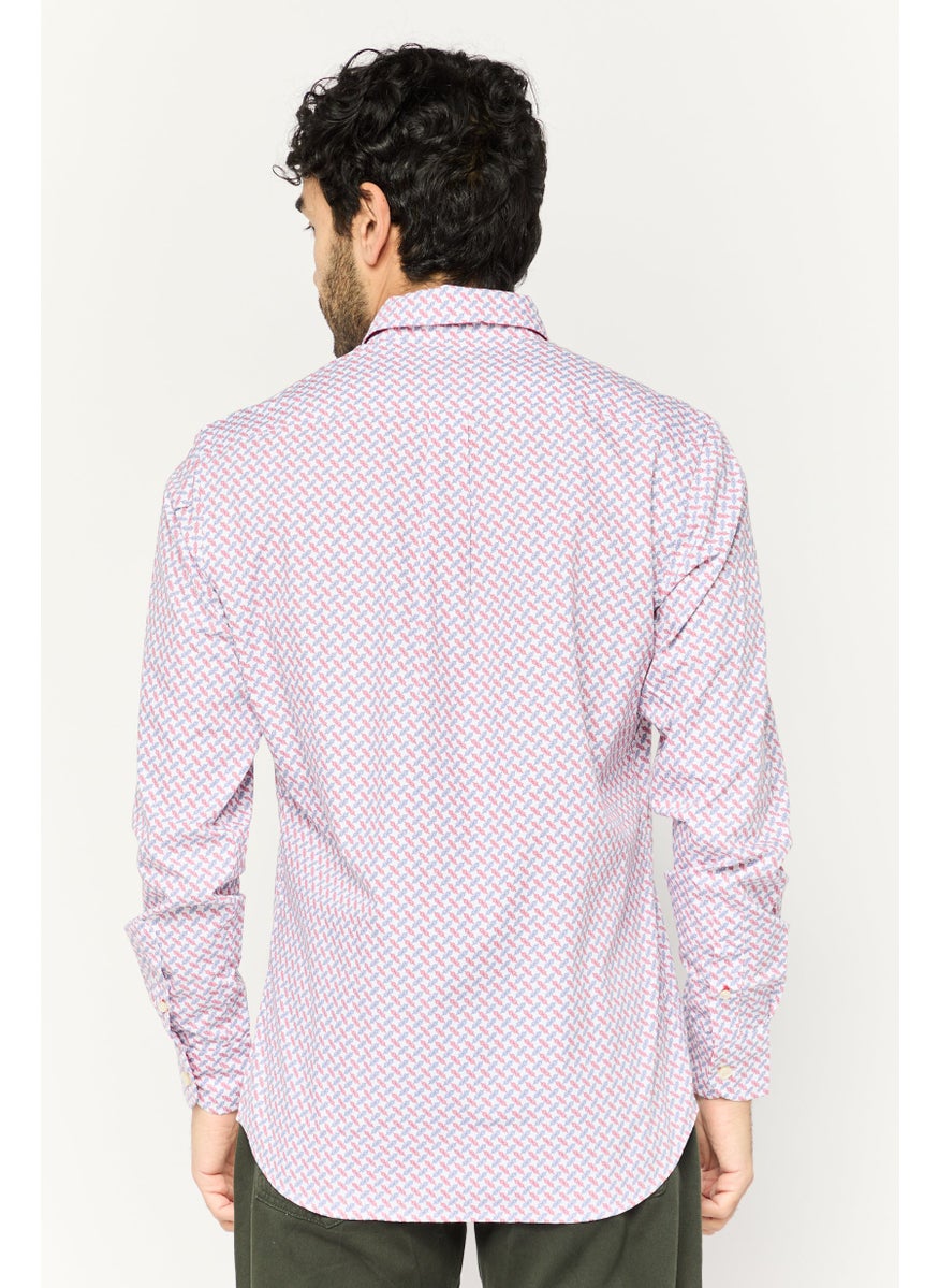Harmont & Blaine - Men Regular Fit Long Sleeves Allover Print Casual Shirt, White - Image 1