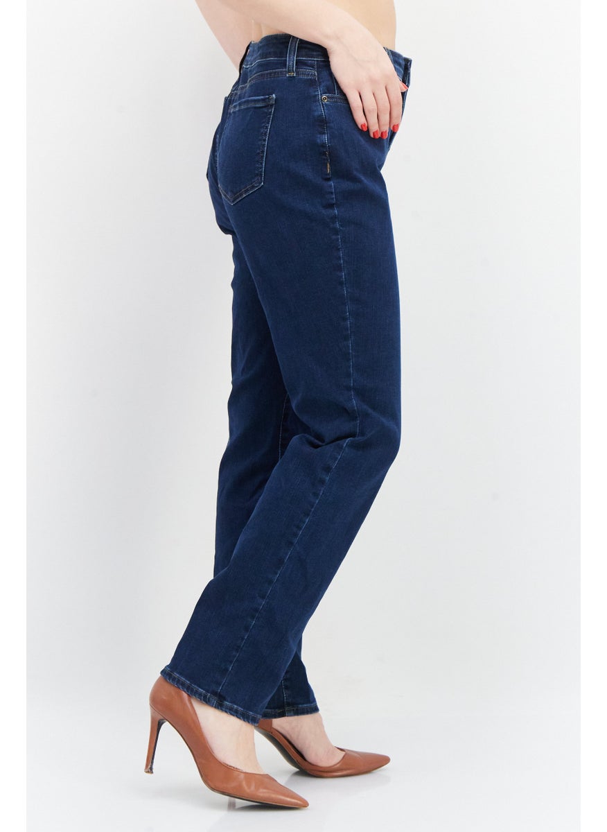 NYDJ - Women Slim Fit High Waist Solid Stretchable Denim Jeans, Blue - Image 1
