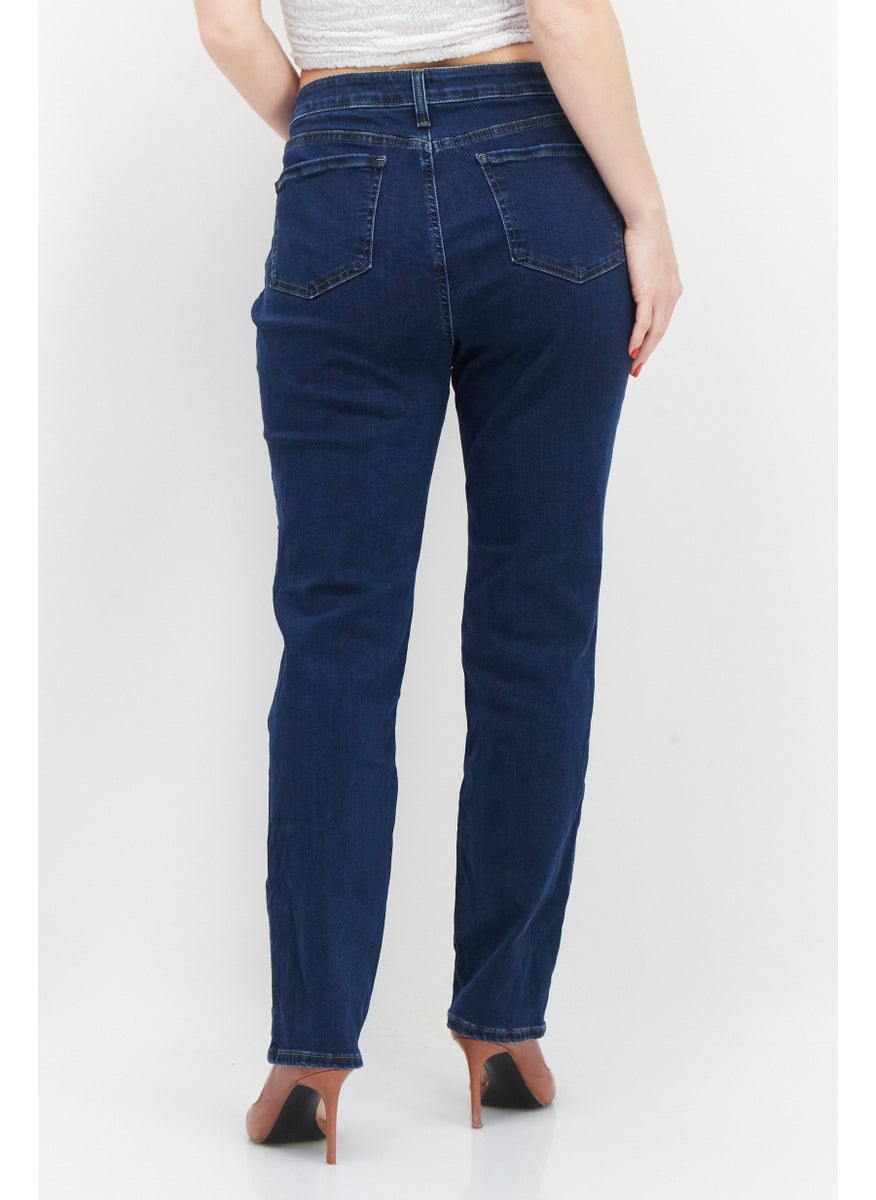 NYDJ - Women Slim Fit High Waist Solid Stretchable Denim Jeans, Blue - Image 1