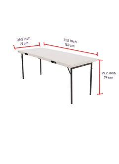 Lifetime 8-Seat Adjustable Fold-In-Half Table Suitable for Home and Outdoor Activities (No Chair Included)  - Image 1