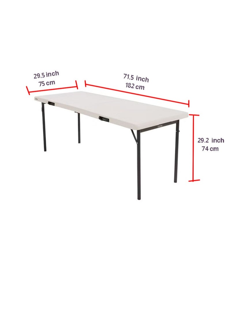 Lifetime 8-Seat Adjustable Fold-In-Half Table Suitable for Home and Outdoor Activities (No Chair Included)  - Image 1