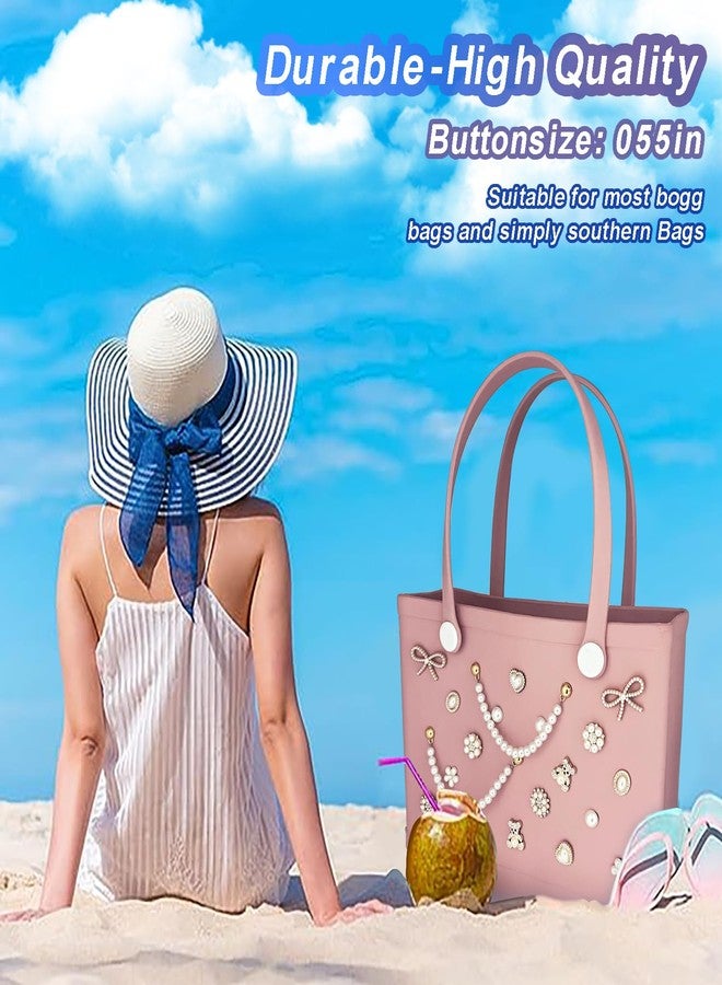 Everfunny Charms for Bogg Bag Pearls Flowers Pearls Bow Chain for Bogg Bag Simply Southern Beach Bag Totes Accessories Charms Compatible, Pearl Bag Insert for Beach Tote Bag Valentine's Day Gift, One - Image 5