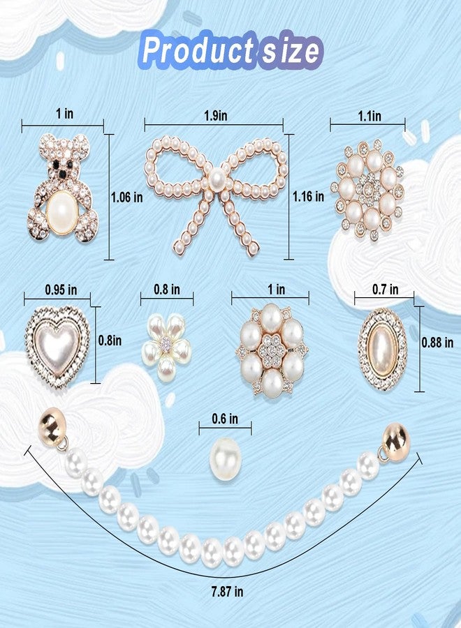 Everfunny Charms for Bogg Bag Pearls Flowers Pearls Bow Chain for Bogg Bag Simply Southern Beach Bag Totes Accessories Charms Compatible, Pearl Bag Insert for Beach Tote Bag Valentine's Day Gift, One - Image 4