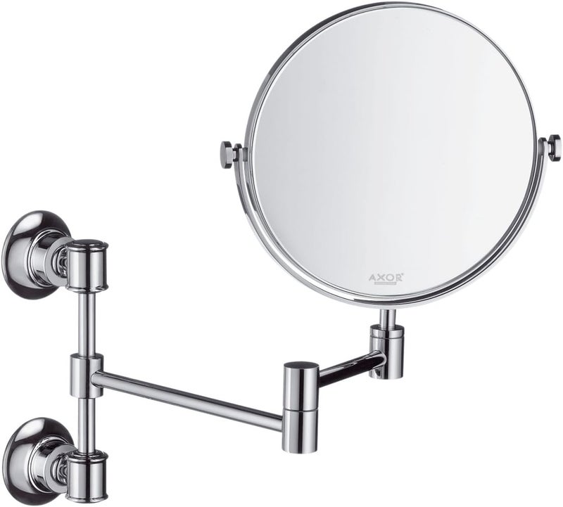 AXOR AXOR Hansgrohe 42090820 Montreux Shaving Mirror, Pull Out, Brushed Nickel 