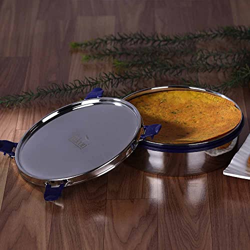 PDDFALCON EcoNxt Stainless Steel Lunch Box Set, Airtight Lid, Easy to Clean,100% Leakproof With BIS Certified, Jindal Seal & Made In India Perfect for Office, School, Set of 1 - Blue (1350ml-6.3) - Image 4