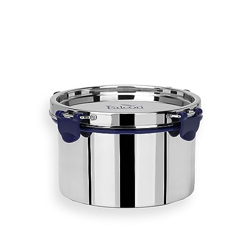 PDDFALCON EcoNxt Stainless Steel Lunch Box Set, Airtight Lid, Easy to Clean,100% Leakproof With BIS Certified, Jindal Seal & Made In India Perfect for Office, School, Set of 1 - Blue (1350ml-6.3) - Image 1
