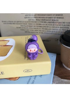 Generic 3D Fruit Bell Keychain Cute Students Accessory GiftThird generation three-dimensional fruit zaizai keychain [leg grape] Third generation three-dimensional fruit zaizai keychain [leg grape] 